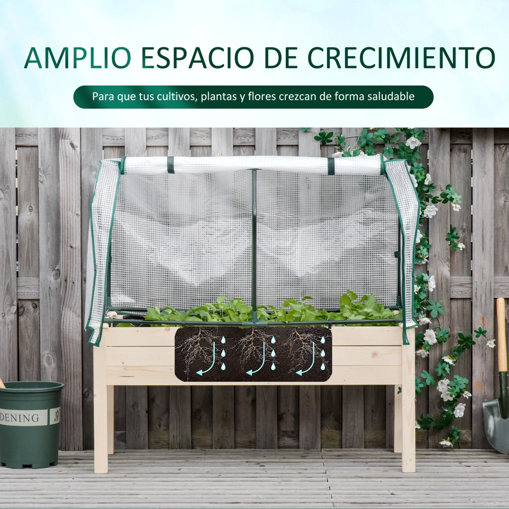 Tavolo da Giardino Elevato per Orto e Fiori ¨C zephmum ¨C Legno 121x55x117 cm