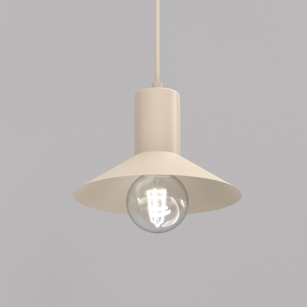 Lampada sospesa Nox 1xE27 beige cono acciaio Luminex