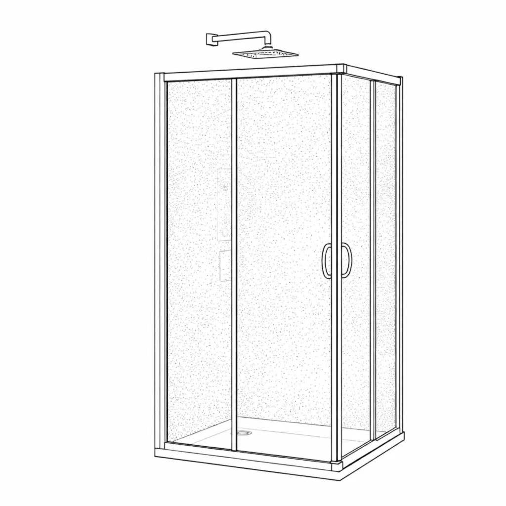Cabina doccia angolare in cristallo temprato 6 mm *** misure 67-70x67-70xh190 cm, confezione 1