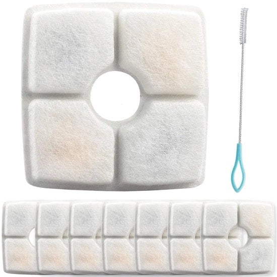 Set di Filtri per Acqua per Gatti da 6 pezzi - Volumine di 84oz/2,5L - Sistema di Filtri a Tre Fasi - Filtri Quadrati - Carbone Attivo - Adatto per Vasi/Comsmart - Filtri per Animali Domestici