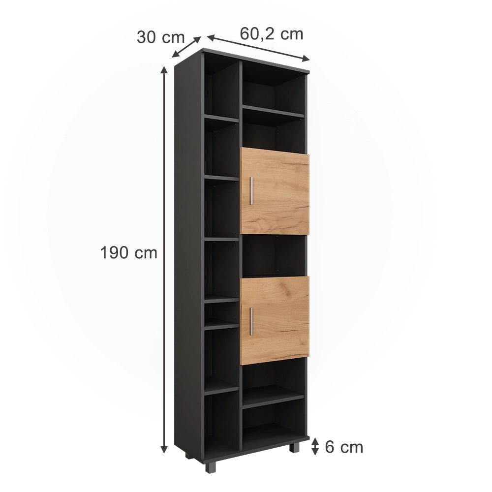 Vicco Mobile alto Antracite/quercia dorata 60.2 x 190 cm