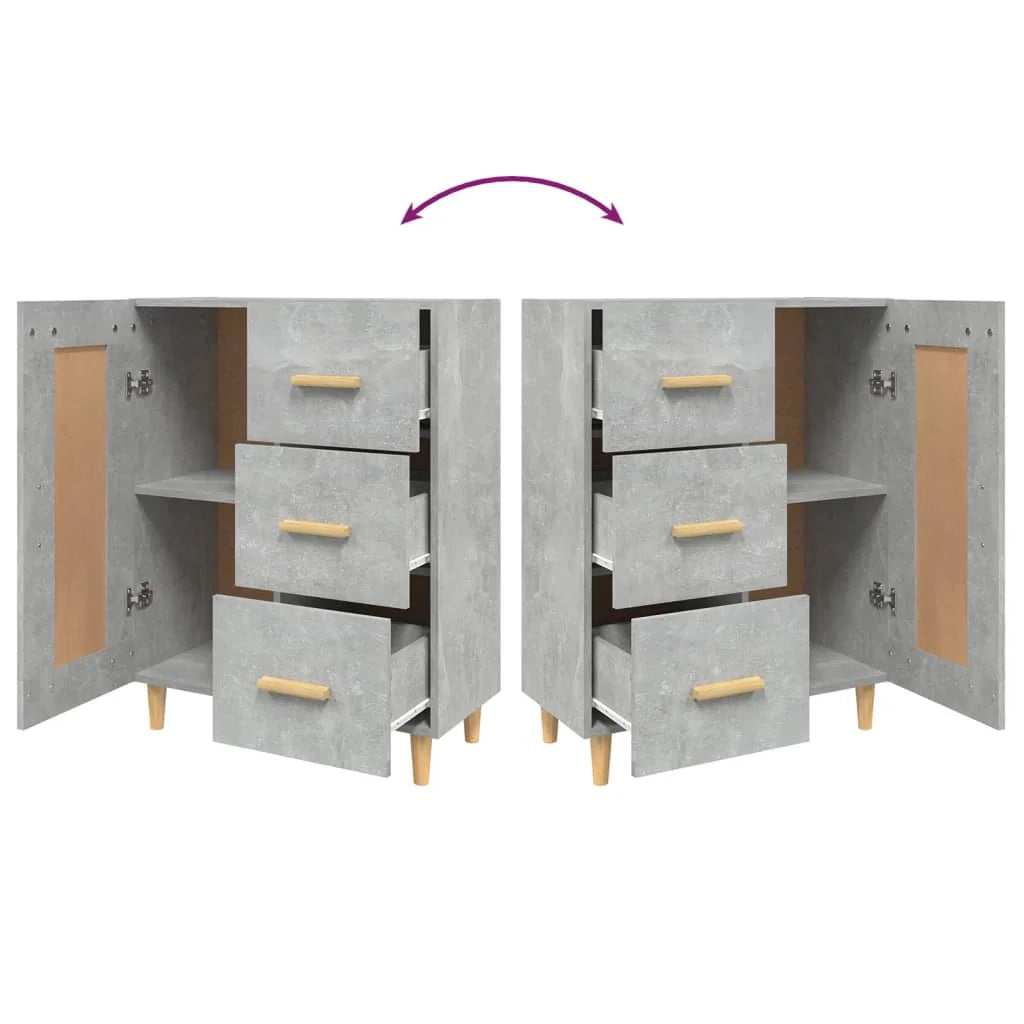 Buffet credenza cassettiera armadio mobile contenitore organizer per cucina soggiorno salotto 69,5 x 34 x 90 cm legno ingegnerizzato grigio 02_0032008