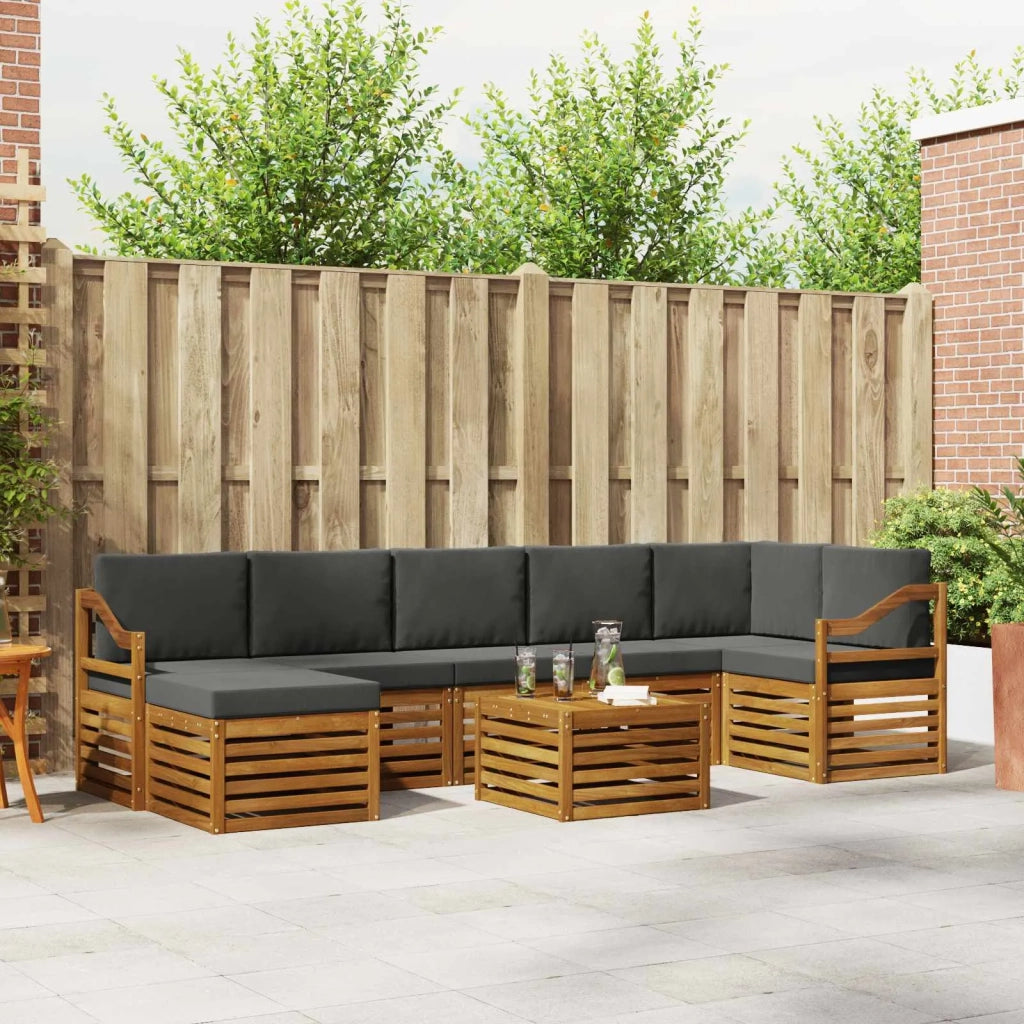 Set divano sezionale con cuscino 8 pcs Naturale e Antracite 3375227