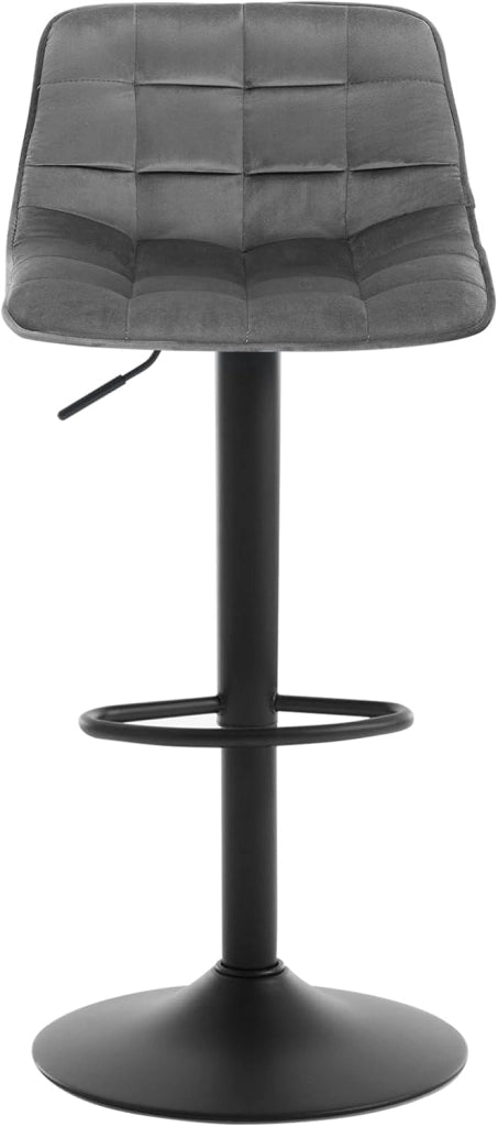 Set di 2 Sgabelli da Bar per Casa Moderni Sgabelli Cucina Girevoli con Poggiapiedi, in Velluto Grigio Scuro BH273dgr-2