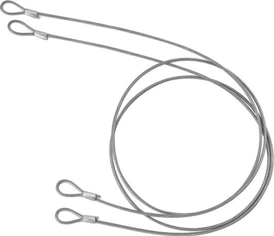 Cavo di Sicurezza per Bicicletta 1,4m - 2 Pezzi - 4mm RVS - Doppio Anello - Leggero - Porta Bagagli e Porta Esterno.