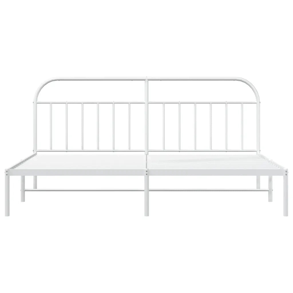 Giroletto con Testiera Metallo Bianco 200x200 cm 353691