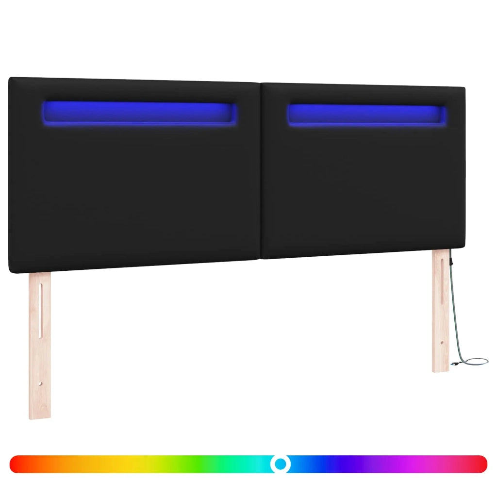 Testiera LED Nero 160 cm Pelle Sintetica 42007305
