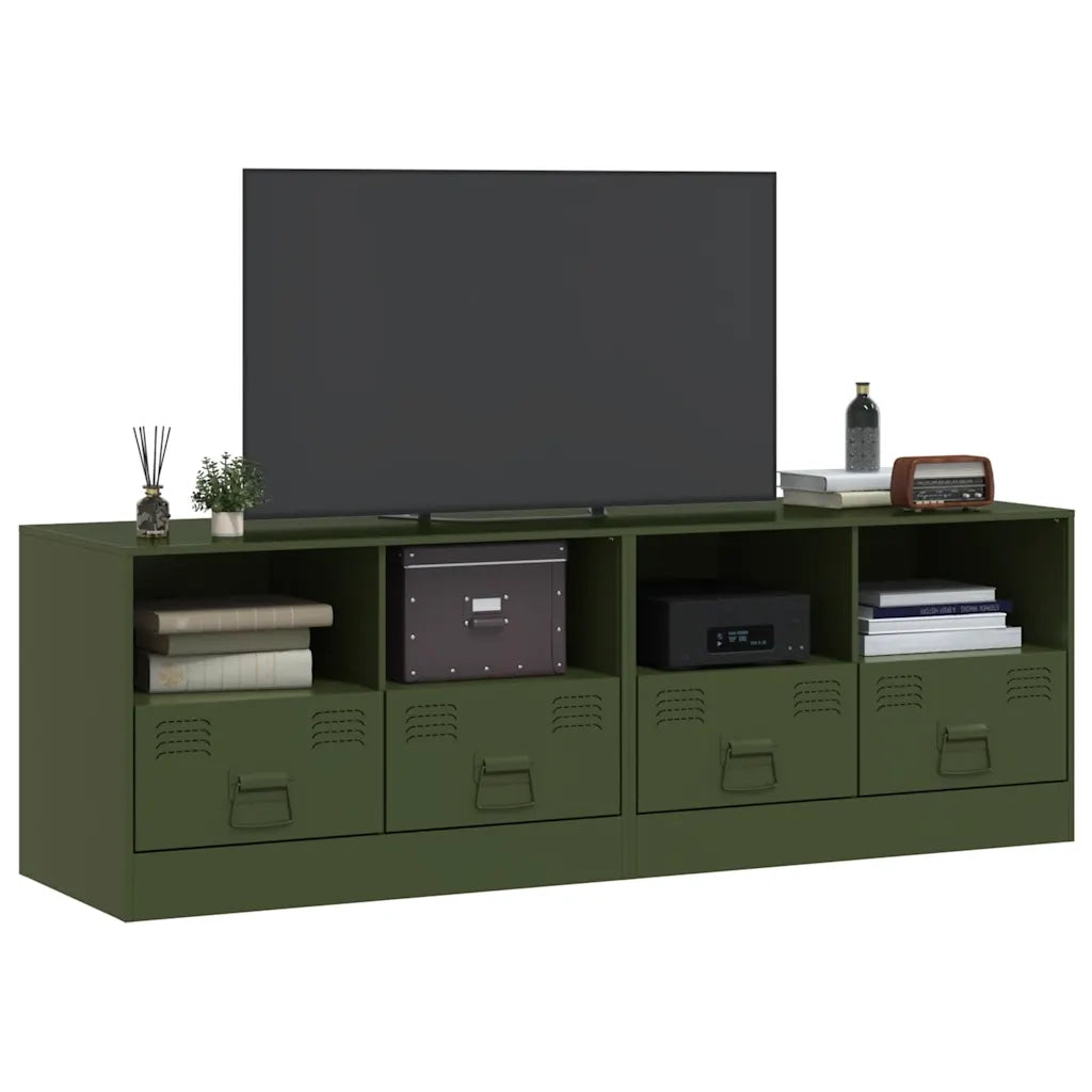 Mobili TV 2 pz | Armadietto TV | Mobile Porta TV Verde Oliva 67x39x44 cm in Acciaio