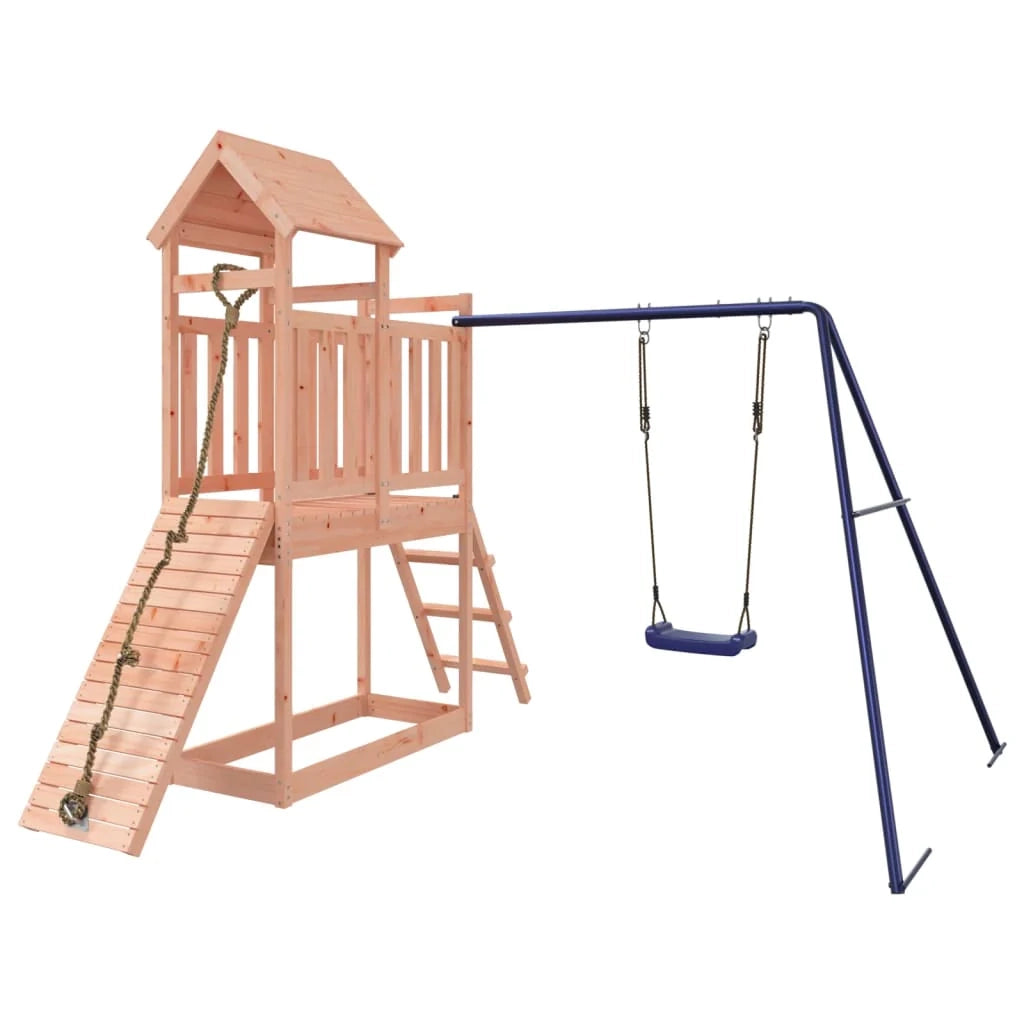 Altalena per parco giochi da esterno scivolo altalena robusta giochi da giardino 242 x 248 x 214 cm legno massello di abete Douglas 02_0004805