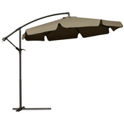 EasyComfort Ombrellone da Giardino a Braccio con Apertura a Manovella in Metallo e Poliestere, Ø2.7x2.7 m, Caffè