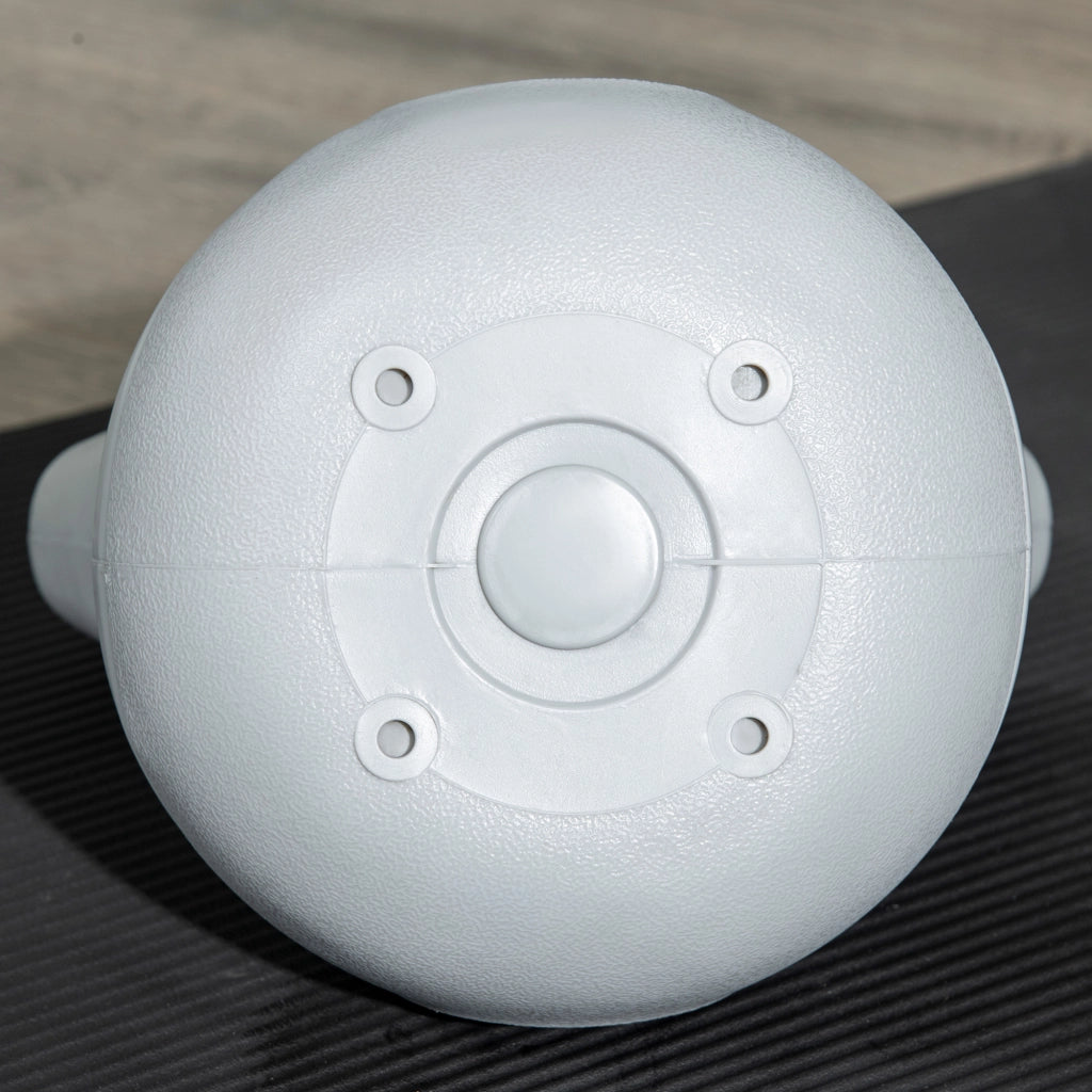 EasyComfort Kettlebell 12kg in PU e Sabbia con Base Piatta e Impugnatura per Stacchi, Squat e Sollevamenti, 24x17x28 cm, Blu