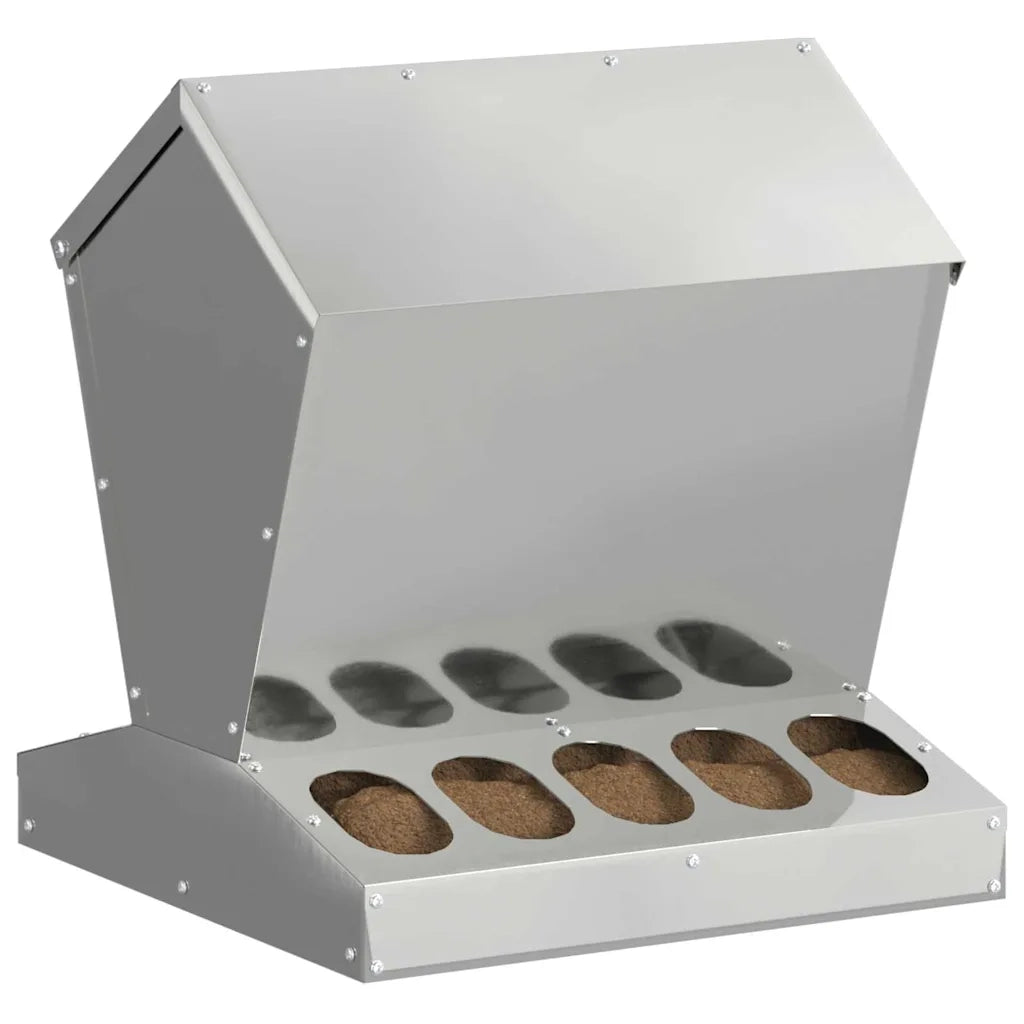 Feeder per pollo Argento 40 x 40 x 45 cm Acciaio zincato