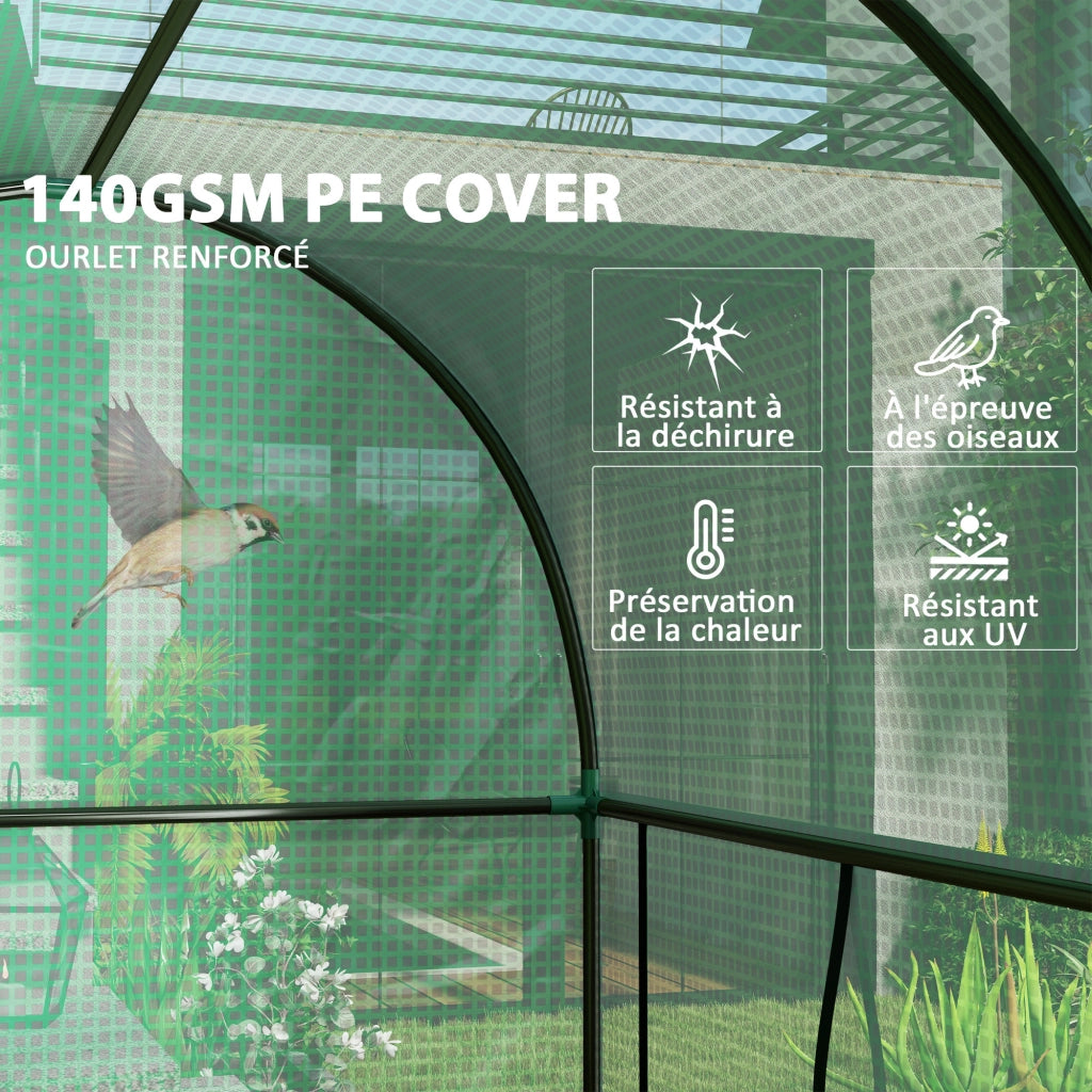 Serra da giardino 2 m2 ¨C zephmum ¨C verde 2x1x1.78 m acier PE alta densit¨¤