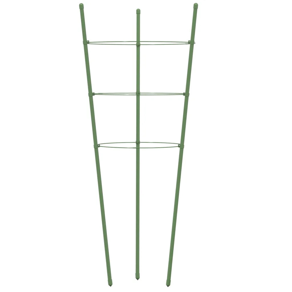 Supporti Piante da Giardino con 3 Anelli 5 pz Verde 45cm Acciaio CFW1963005