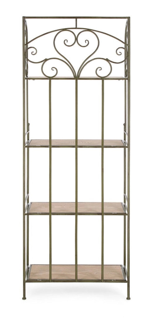 Scaffale 4 Ripiani 59x28x167 cm in Acciaio Guenda Verde Scuro