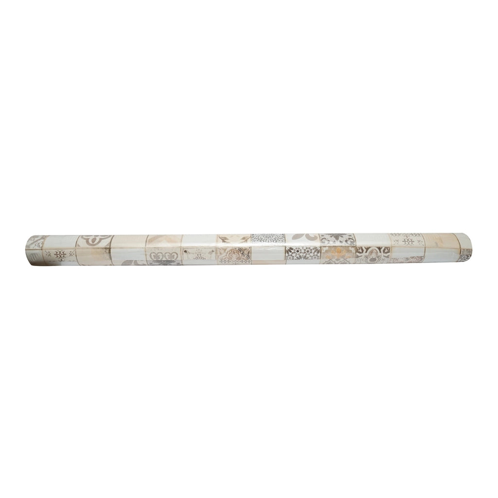 Rotolo tovaglia decorativa in PVC – modello mosaico naturale Materiale: PVC con supporto tessile (45 g/m²)  Dimensioni rotolo: 1,37 × 20 m Breckner Germany