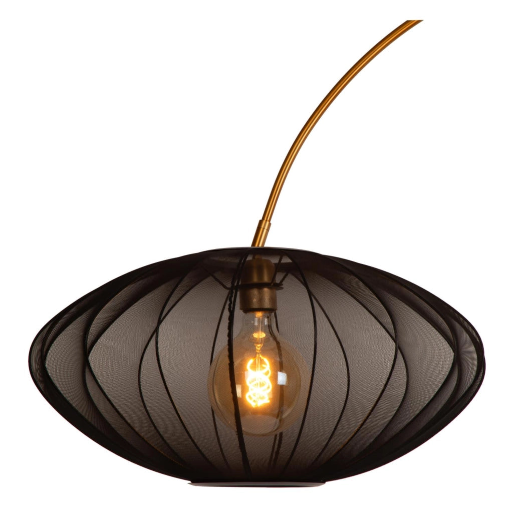 Lampada da terra ad arco CORINA 1xE27 nero/oro Lucide