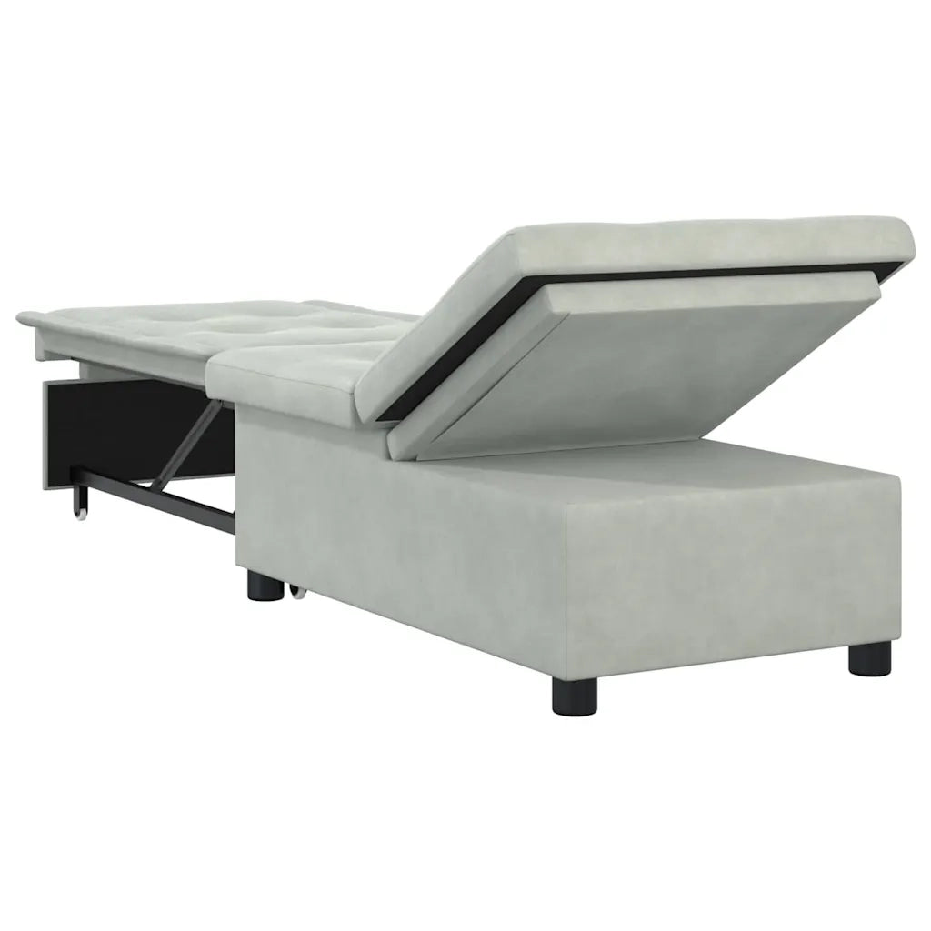 Divano letto Grigio chiaro 194 x 67 x 82 cm Velluto 42008594