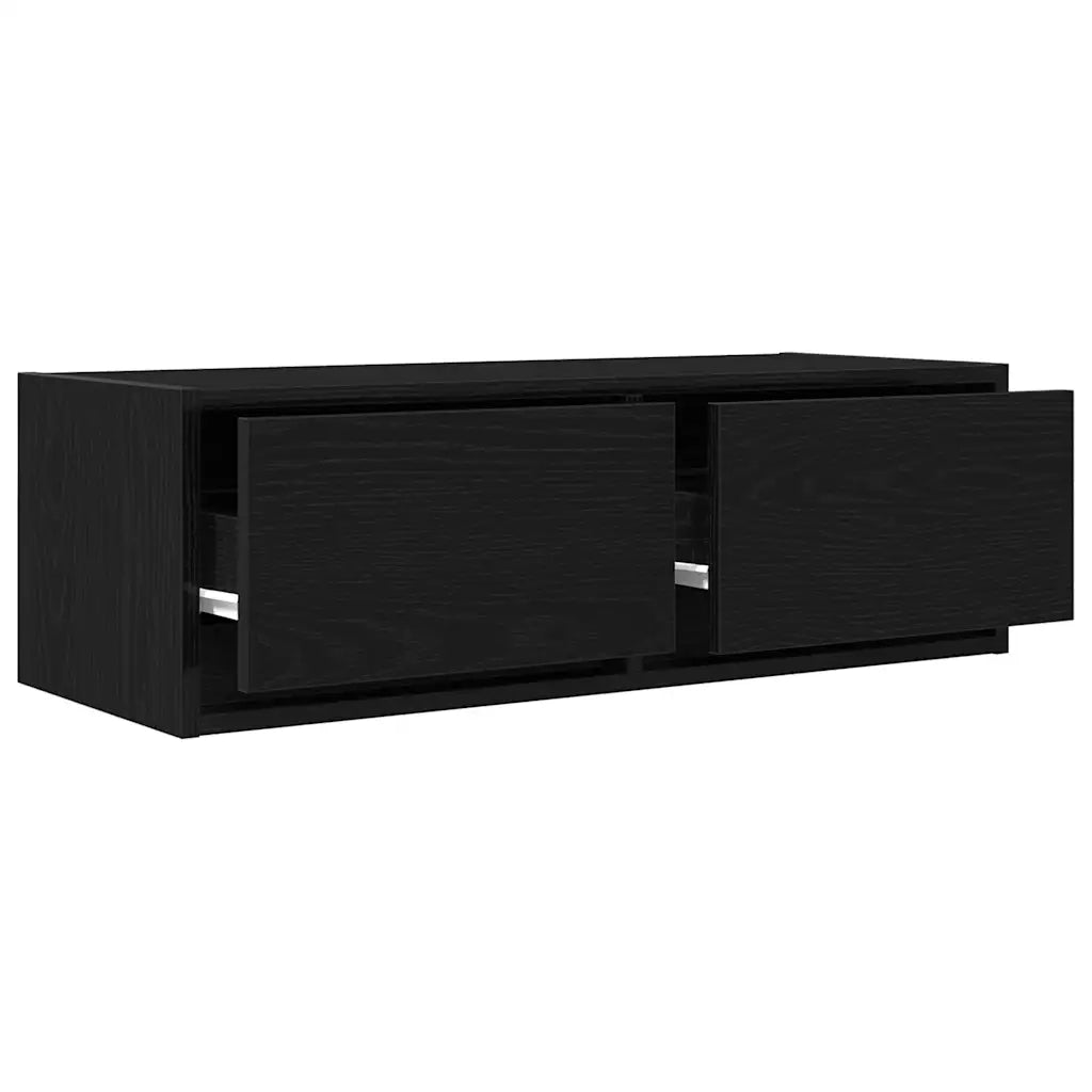 Mobili TV 2 pz Rovere Nero 80x31x25,5 cm in Legno Multistrato 861511