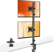 Sostegno verticale per scherm doppio, regolabile in altezza e inclinabile, per schermi da 17 a 32 pollici, carico massimo 9 kg per braccio, VESA 75/100 mm