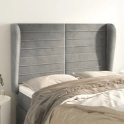 Testiera ad Orecchio-Testata con Orecchie Grigio Chiaro 147x23x118/128 cm in Velluto 649371
