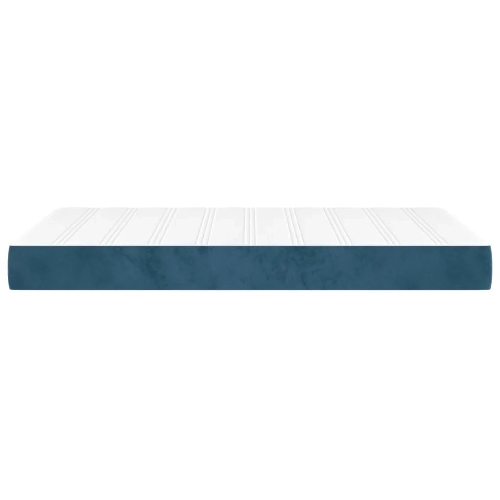 Materasso a Molle Insacchettate Rigidità Media Blu Scuro 120x200x20 cm in Velluto 347772