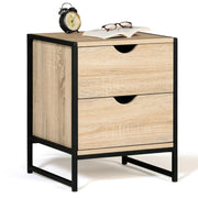 IDMarket - Set di 2 comodini DETROIT con 2 cassetti design industriale