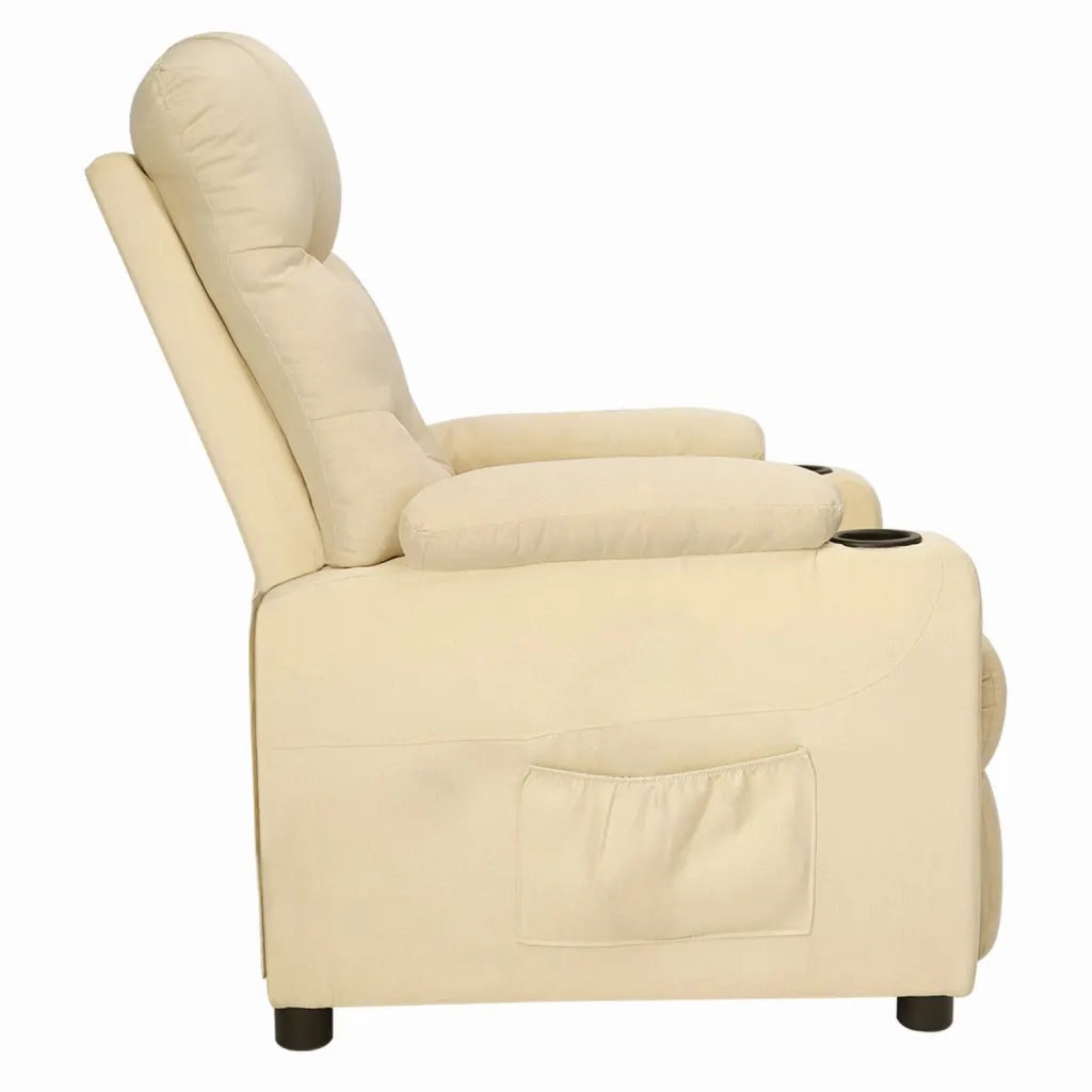 Poltrona Reclinabile in Tessuto Crema 339091