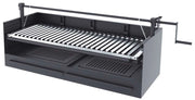 Barbecue a carbonella e legna Griglia in acciaio inox da 100 cm - Con alzata - Libera installazione / Incasso
