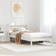 Letto senza Materasso-Struttura Letto Bianco 90x190 cm in Legno Massello Pino 404294