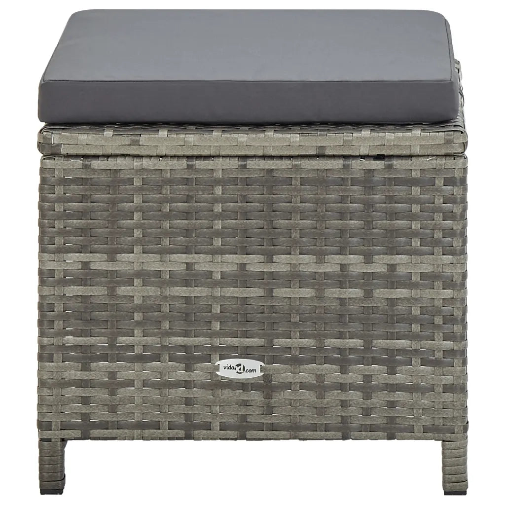 Set da Pranzo da Giardino 9 pz con Cuscini in Polyrattan Grigio 46536