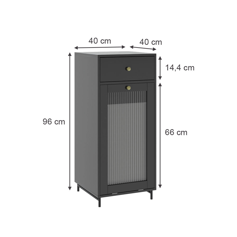 Mobiletto midi Malte Grigio 40 x 96 cm con cassetto Vicco