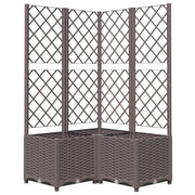 Fioriera | Cassetta per fiori | Vaso da Giardino con Graticcio Marrone 80x80x136 cm in PP