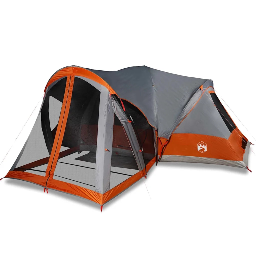 Tenda Familiare Tipi 8 Persone-Tenda da campeggio Grigia e Arancione Impermeabile 198715