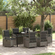 Set da Pranzo per Giardino 7 pcs Grigio polyrattan 3381000