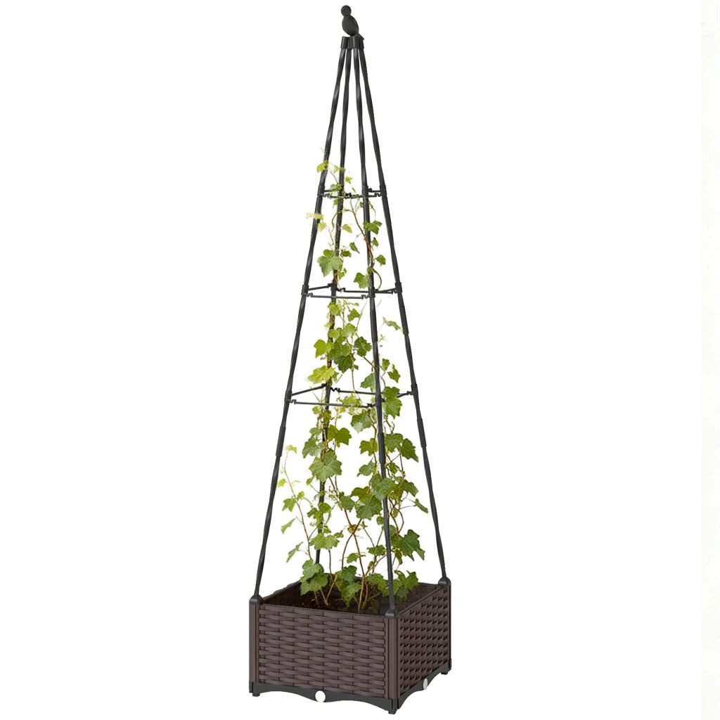 Fioriera con griglia metallica per piante rampicanti ¨C zephmum ¨C 40x40x175 cm