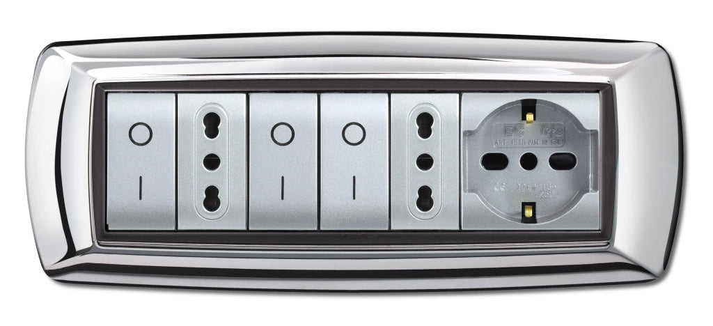 PLACCA LIFE LIVING PLAST CROMO 7P- ELETTROCANALI- 1,0 pz