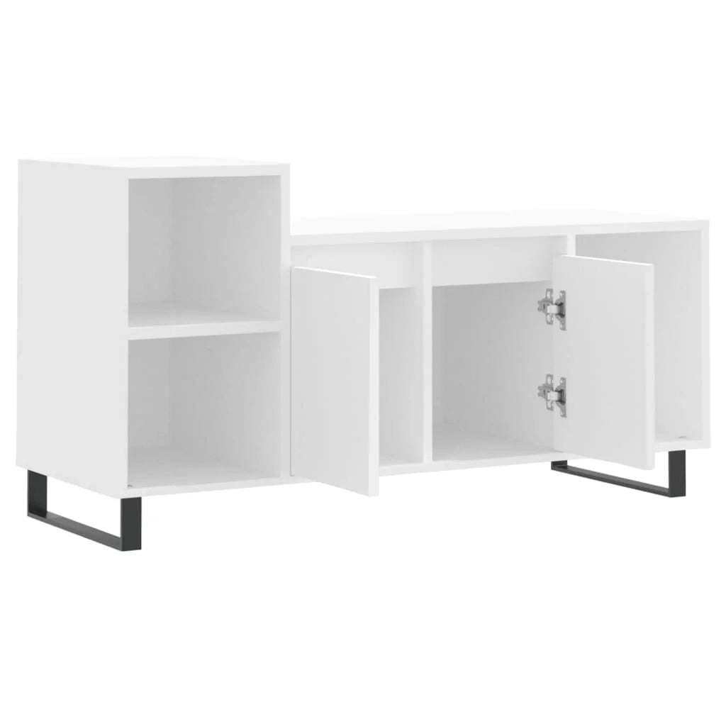Mobile TV multimediale mensola TV credenza TV sala da pranzo soggiorno camera da letto 100 x 35 x 55 cm legno ingegnerizzato bianco 02_0025509