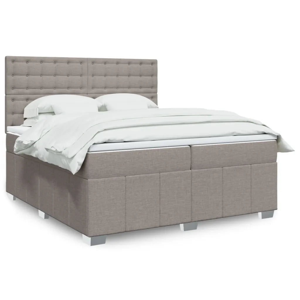 Giroletto a Molle con Materasso Tortora 200x200 cm in Tessuto 3291793
