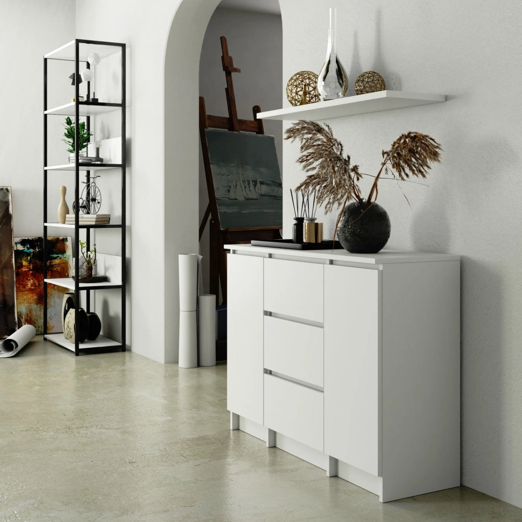 Cassettiera AKORD K100 Bianca 101 cm 2 ante 3 cassetti 101x35x76 cm