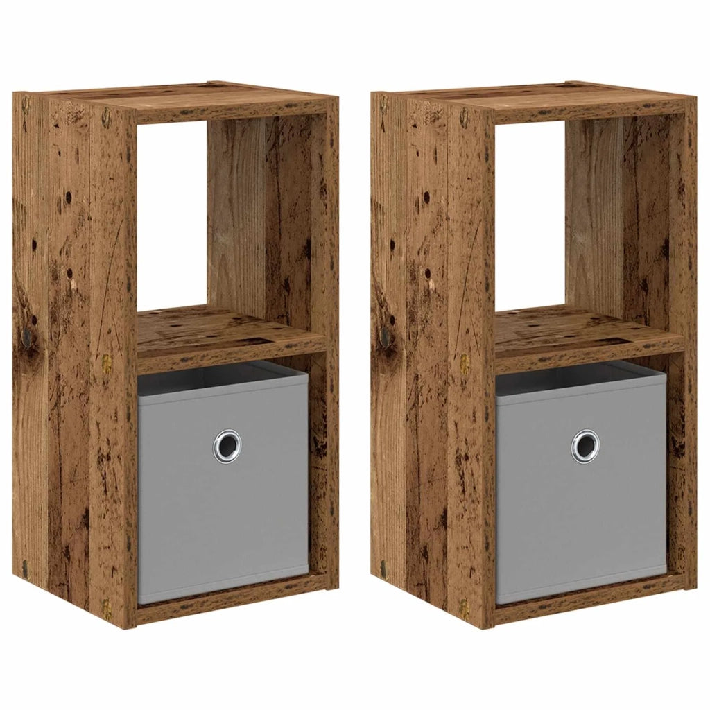 Comodino con cassetto 2 pcs Legno vecchio 25,5 x 22 x 49,5 cm