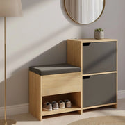 Mobile Portascarpe Tokage, Scarpiera 12 Paia, 102x36x81h cm Nero Antracite