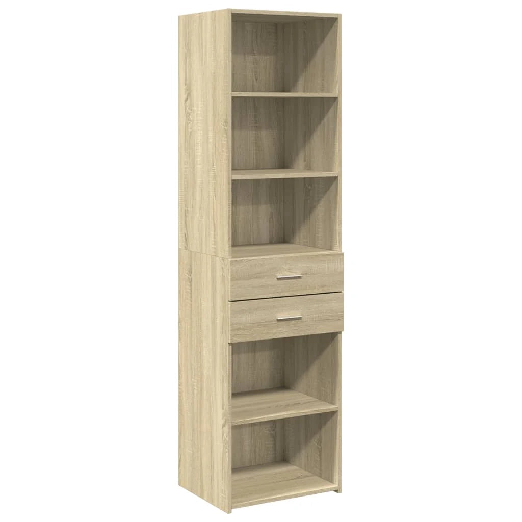 Buffet credenza cassettiera armadio mobile contenitore organizer cucina soggiorno salotto rovere Sonoma alto 50 x 42,5 x 185 cm legno ingegnerizzato marrone 02_0034072