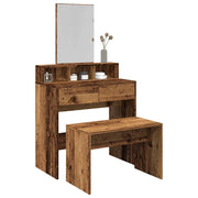 Sgabello da Toeletta Legno Vecchio 70x35x45cm Legno Multistrato 857041