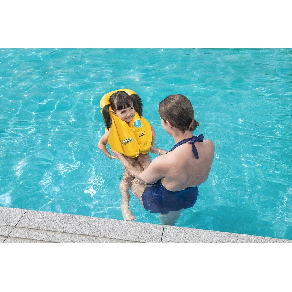 Trade Shop - Giubbotto Salvagente Gonfiabile Nuoto 2 Fibbie Regolabili Per Bambini 3-6 Anni 32034w -