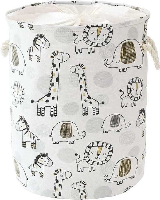 Cestino per bambini pieghevole - Grande contenitore pieghevole con chiusura a cerniera - 58 litri - Rond con tema giraffa