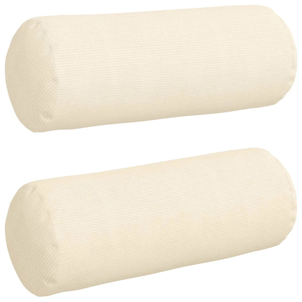 Cuscini a rullo 2 pcs Crema Ø 25 x 70 cm Tessuto in Cords