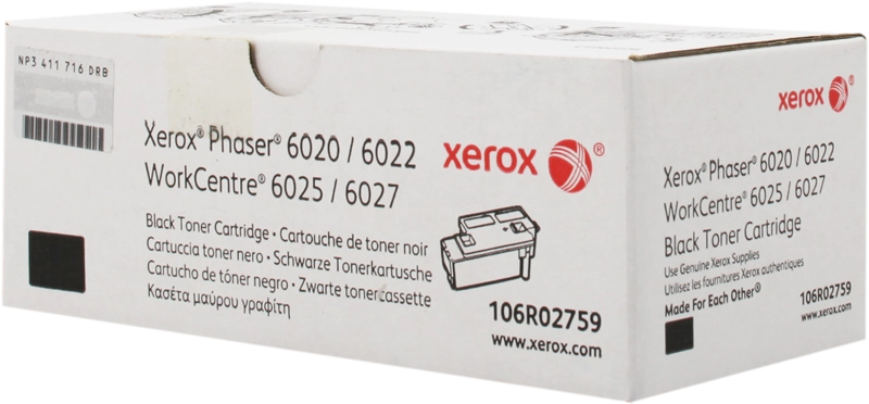 Xerox Cartuccia toner Nero a Capacità standard da 2000 Pagine per Phaser® 6020/6022, WorkCentre® 6025/6027 (106R02759)