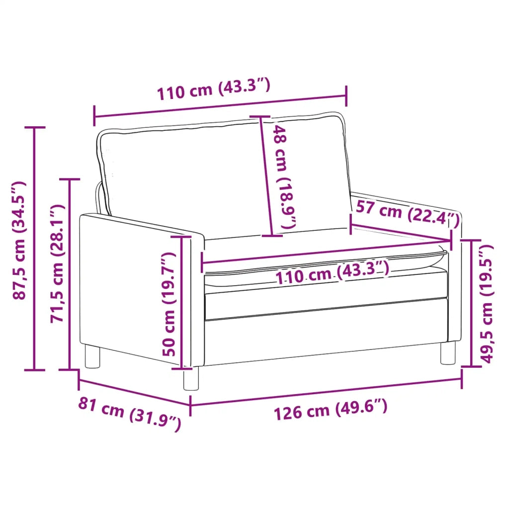 Set di divani 2 pz Blu Tessuto 3417024