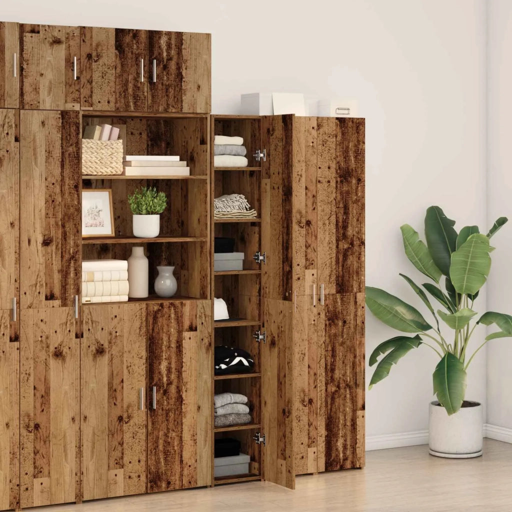 Credenza 2 pz | Madia | Buffet da pranzo | Armadio da pranzo Legno vecchio 30 x 42,5 x 185 cm